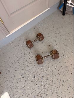 Rower, squat rack , 30lb dumbbells, chest press machine
