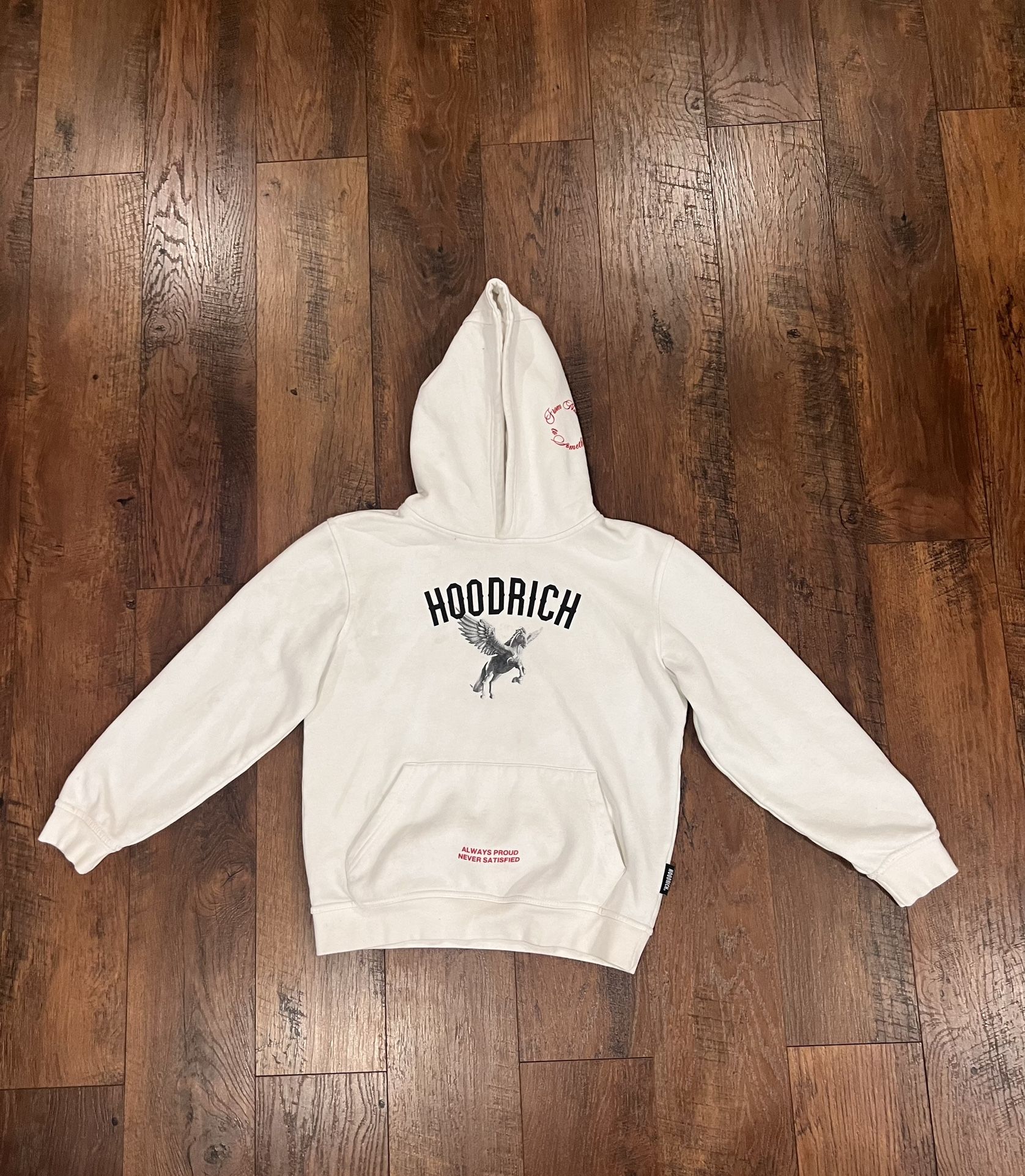 Hoodrich white hoodie with red accents #hoodrich