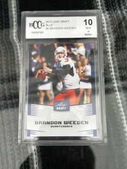 Quarterback Brandon weeden collectable card