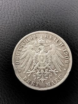 Silver 1908 Kingdom of Prussia 3 Mark XF