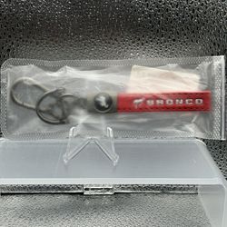 Red Bronco Leather Keychain