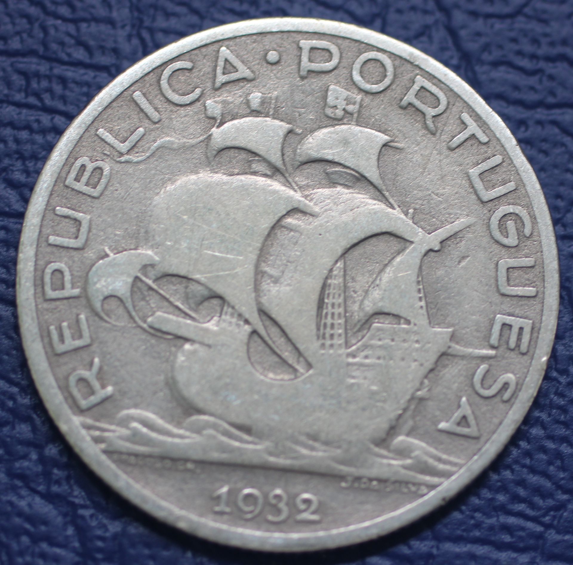 1932 Portugal 5 Escudos Silver Coin