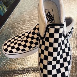 VANS Classic Slip-On Black & White Checkerboard Shoes, Men’s 8 BRAND NEW