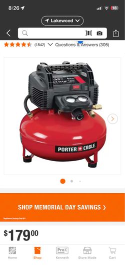 Porter-Cable 6 Gal. 150 PSI Portable Electric Pancake Air Compressor