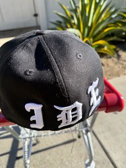 Black Snapback Hat with Old English Embroidery
