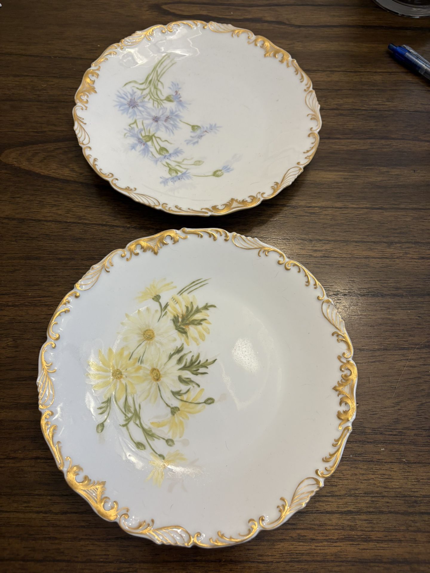 Set Of 2 Antique 1800’s Porcelain Plates Limoges T&V