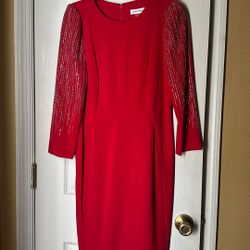 Calvin Klein , Red Dress, Size 6