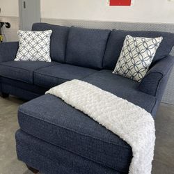 Blue Sofa + Chaise Sectional