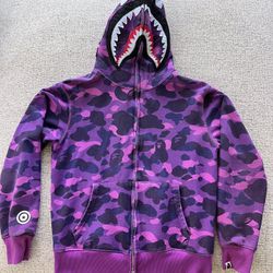 Bape Color Camo Shark Full Zip Hoodie ‘Purple’