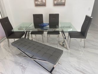 Glass dining set