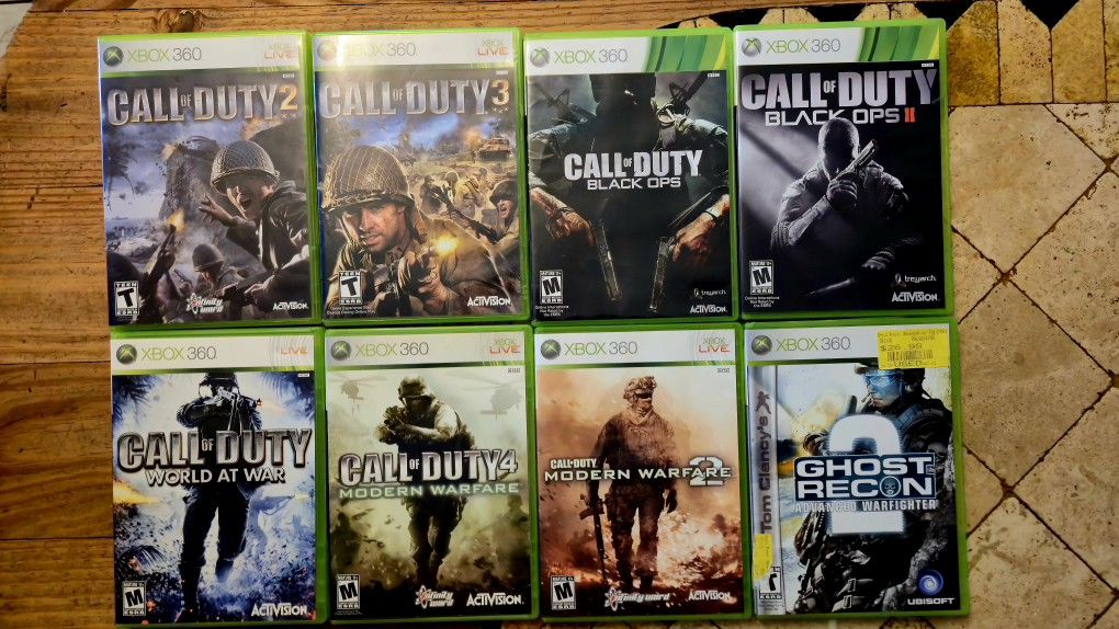 Xbox 360 Call Of Duty Games. Complete With Manuals. COD