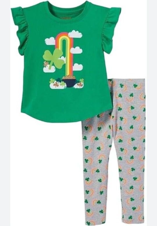 Cat & Jack Toddler Girls 2-Piece St. Patrick's Day Outfit (Size 5T)