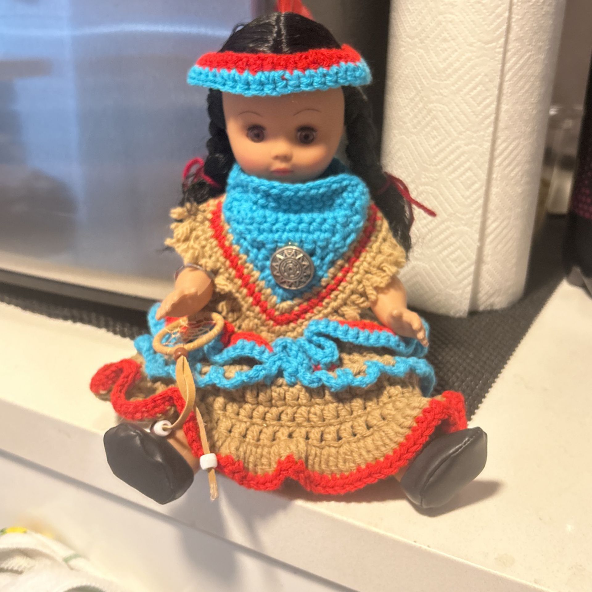 Native American Crocheted Doll