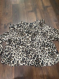Women’s cheetah Ruffle shirt size 14 by lane Bryant #13