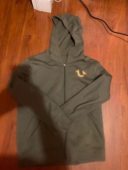 true religon green zip-up