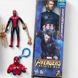 $8  BUNDLE Marvel Toys Spiderman Man Captain America 