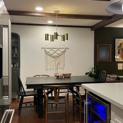 Solid Wood Painted Black Table Extendable 