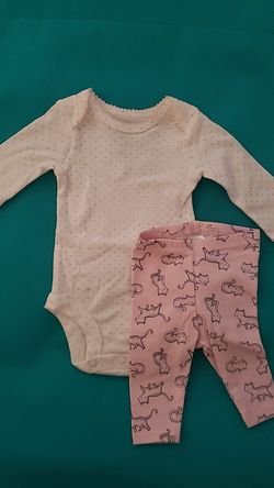 New Carter's Newborn long sleeve onesie and pant set baby girl