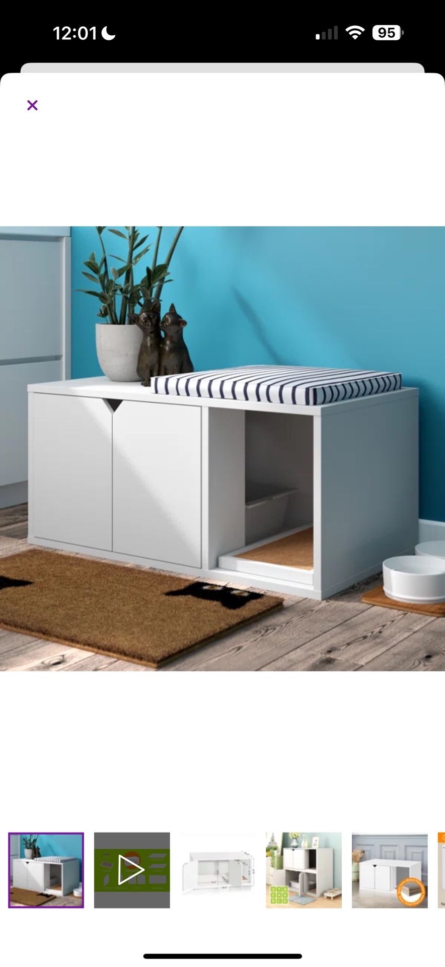 Cat litter Box Enclosure-gray