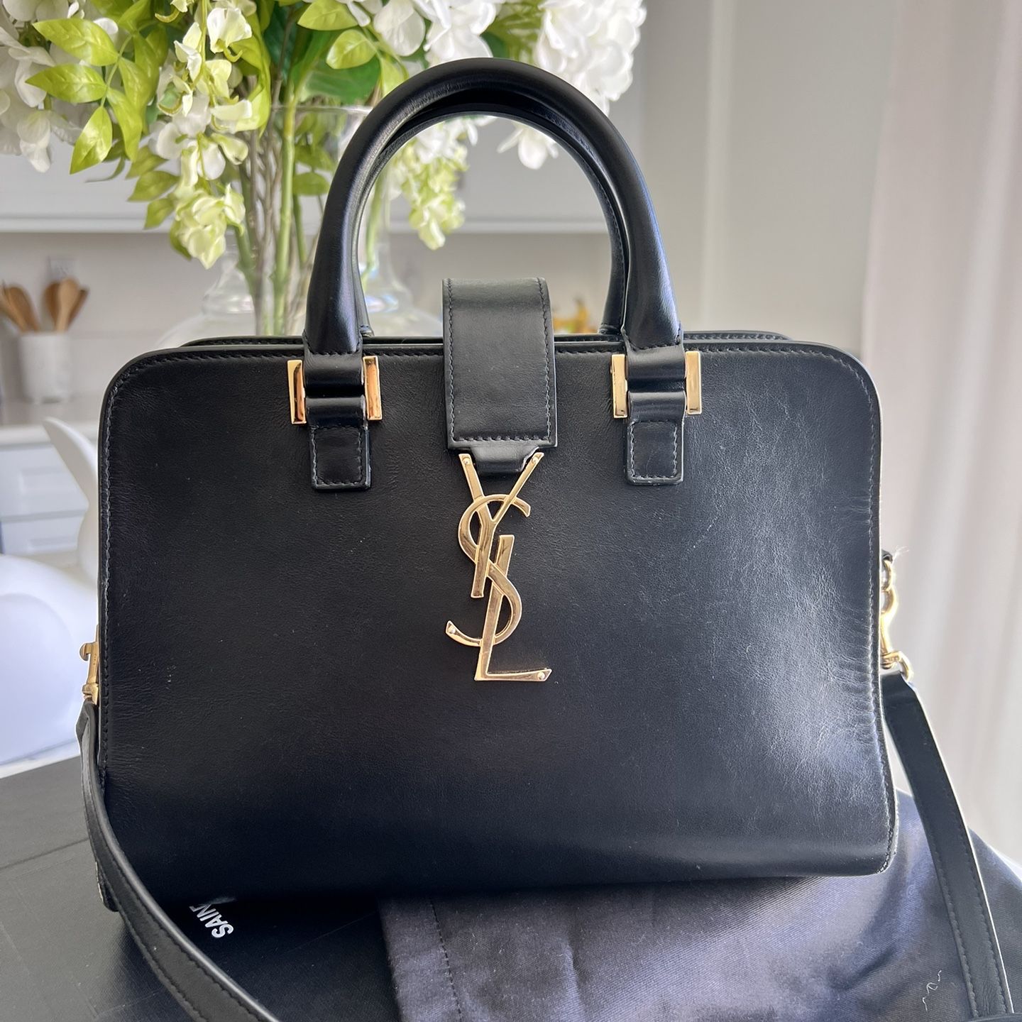 Saint Laurent YSL Monogram Cabas Leather bag 