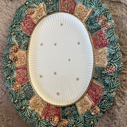 Fitz and Floyd Christmas Oval Plate