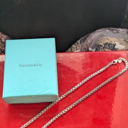 Tiffany And Co Sterling Box Necklace 