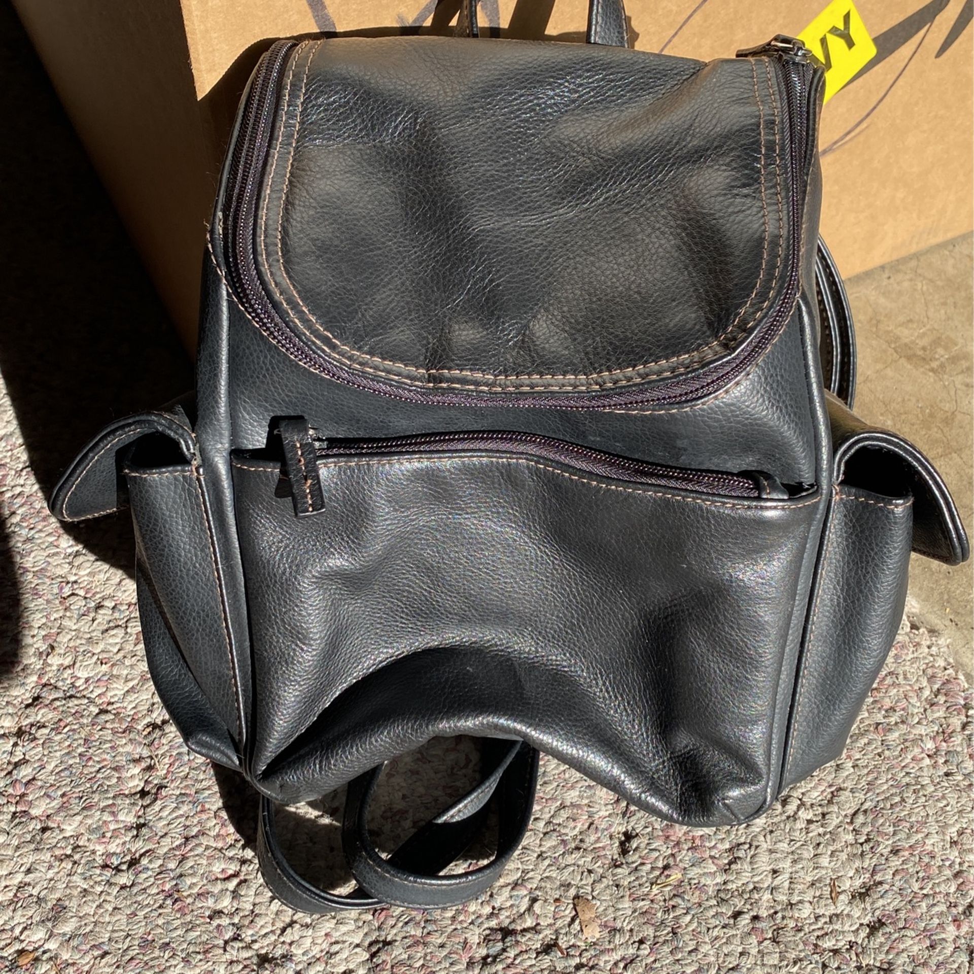 Genuine Leather Mini Backpack/Purse