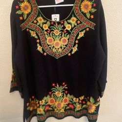 Mexican Shirt Womens New With Tags 10.00