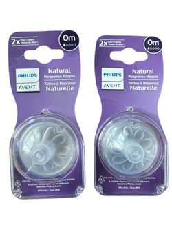 Philips Avent Natural Response Nipple Flow 2ct Baby Bottle Bundle