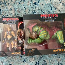 Motu Masters Of The Universe Chronicles He-man And Battle Cat Cringer Figure Lot