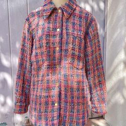 SCOTCH & SODA Women’s Pink Check Button-Up Jacket | XS