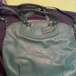 Green Leather Coach Madison Lindsey Convertible 