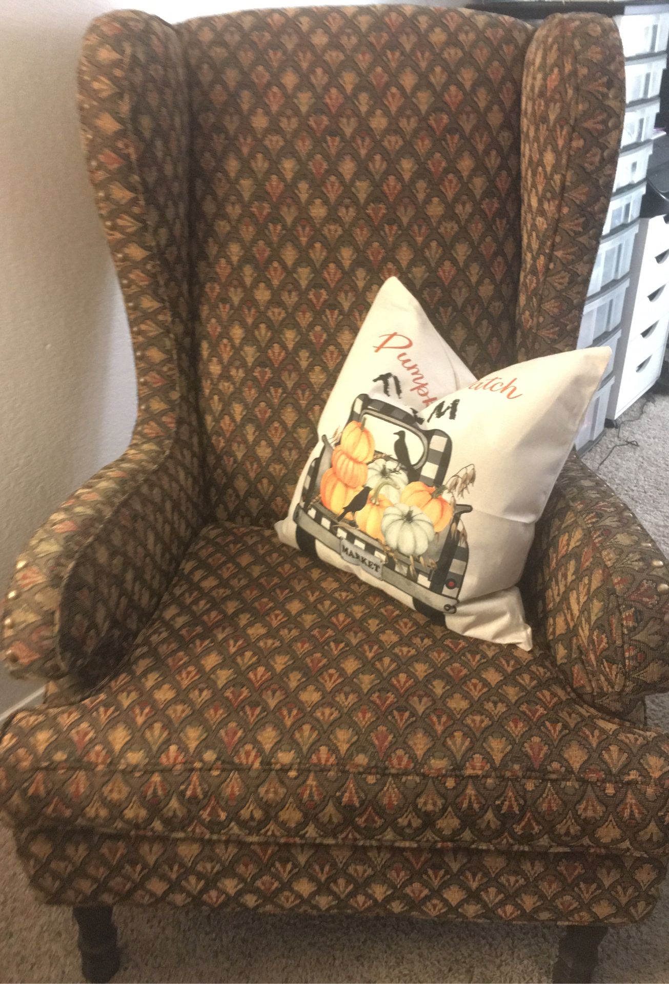 Wingback chair (pillow not for sale)