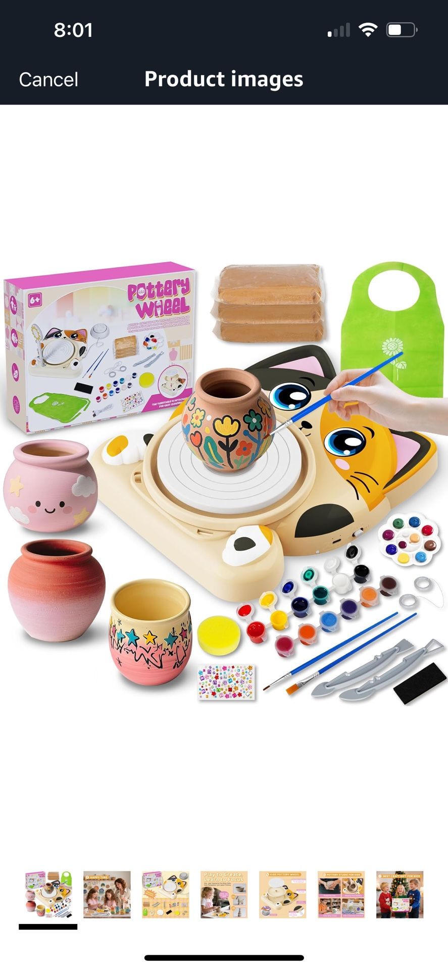 Brand New Pottery Wheel for Kids - Pottery Arts and Crafts for Kids with 3 Pack Painting Kit Air Dry Clay Art Supplies for Kids Toys