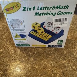 New Two and one letter and math matching game shipping available