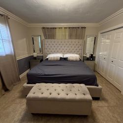 King Size Bedroom Set (Bedframe, And Nightstands Only-Mattress Not Included)