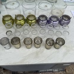Mix & Match Sizes & Color Cylinder Glass Votive  For Sale 