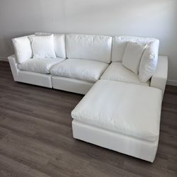 New White Sectional Cloud Couch Sofa