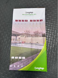 Kingtop Mini Golf Flagstick 3FT Set of 4 White flag/Plastic Practice Hole