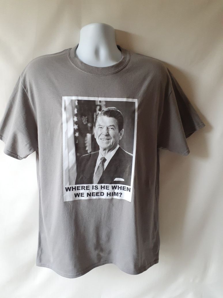 Ronald Reagan men's gray short-sleeve t-shirt size L