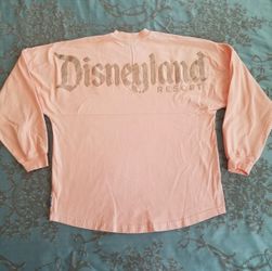 Disney Parks Disneyland Resort Peach Orange Long Sleeve Spirit Jersey Size Large