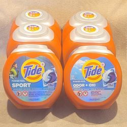 TIDE XL POWER PODS LAUNDRY DETERGENT * SPORT & ODOR DEFENSE + OXY TUBS CLEAN FRESH CLOTHES