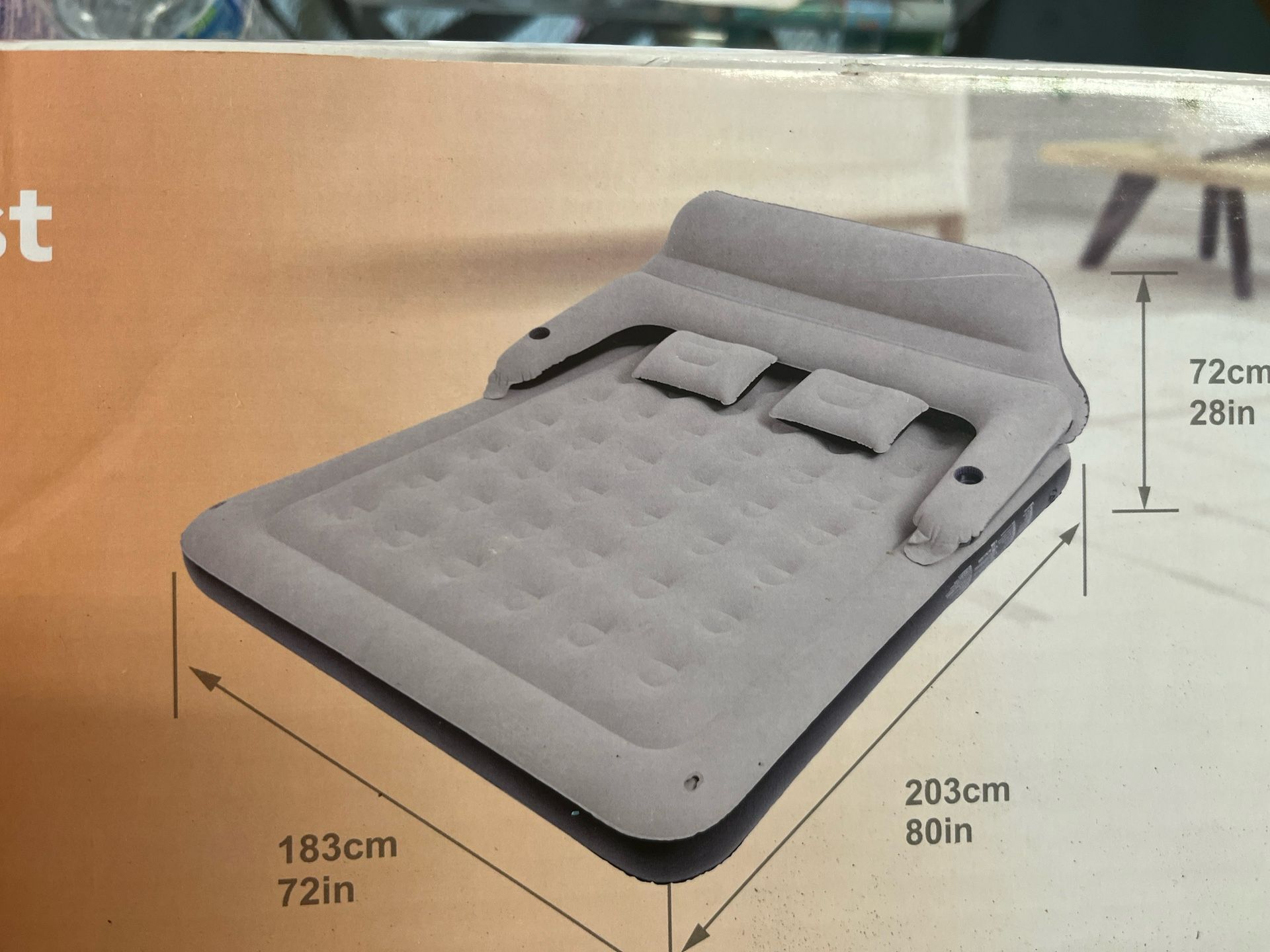 New In Box. Camping Blow Up Mattress. King Size.