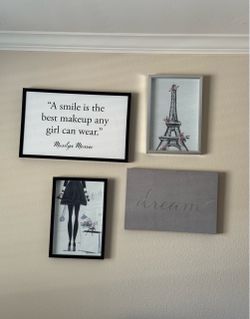 4-Piece Paris/Fashion Wall Décor Set – Bedroom Décor