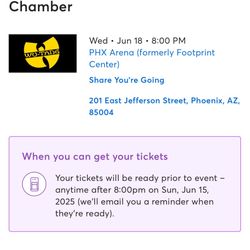 Wu Tang Clan Concert Tickets 