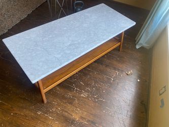 Mid-Century Modern Marble Top Coffee Table