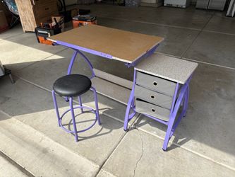 Desk with Stool and Storage