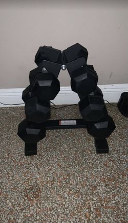 dumbbell set BRAND NEW RACK/10-20lb dumbbells