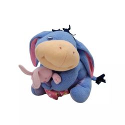Disney Eeyore Rattle Winnie Pooh Fisher Price w/Bunny Pink Blanket Plush Toy 8" 