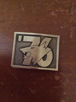 VINTAGE LEWIS BELT BUCKLE '76 WOLF'S HEAD
